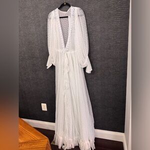 Elegant Sheer White Maxi Dress - Good for Maternity Shoot